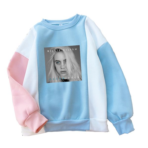 

billie eilish фотограф печать толстовка толстовка женщина осень зима руна теплой повседневный streetwear harajuku хит цвет пуловер, Black