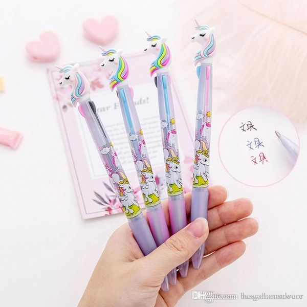 

cute unicorn student шариковая ручка силикон unicorn 3 цвет шариковых ручек радуга многоцветный home office fluent написать pens bh1274 тако, Blue;orange
