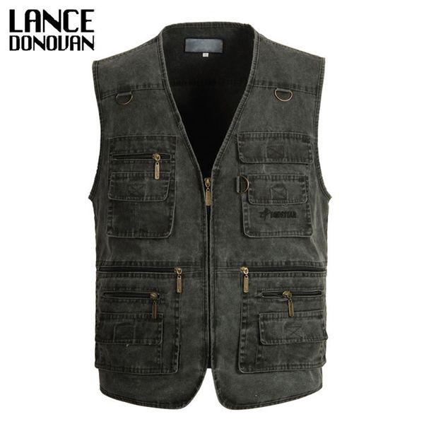 

tactical vest men multi-pockets pgraphy cameraman vest men casual suit vest men's outerwear plus size xl-4xl 5xl 6xl 7xl, Black;white