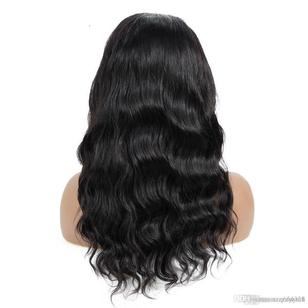 

360 кружева лобный парик сорвал 180 кружева перед парики 180% плотность отбеленных узел полный парики шнурка волос бесплатная доставка, Black