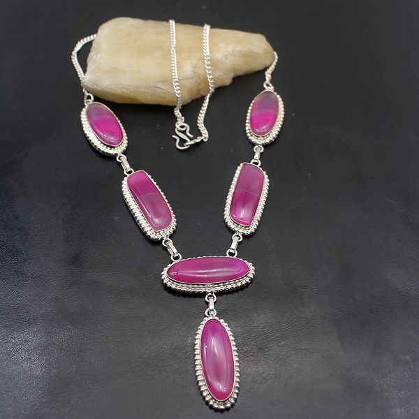 

gorgeous unique botswana agate925 sterling silver pendant necklace women jewelry 20 inch tf884
