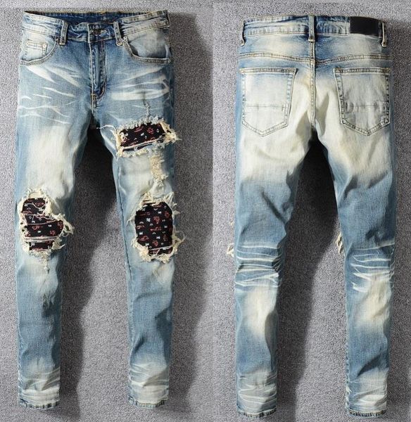 

мода тенденции мужчина дизайнер вскользь удобный дышащий мужские попы джинсы осени новых бутик искусственных городские джинсы, Blue