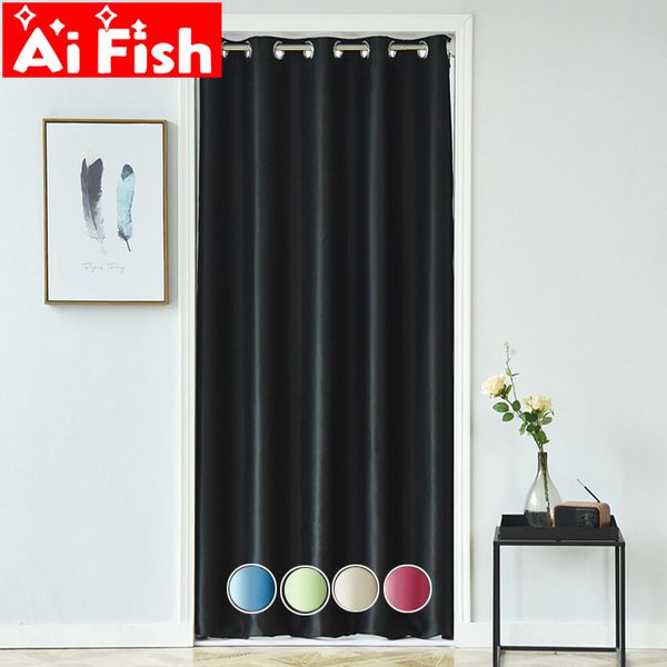 

window treatments ring solid kitchen door room partition curtains modern darkening insulation blackout curtain with window #4