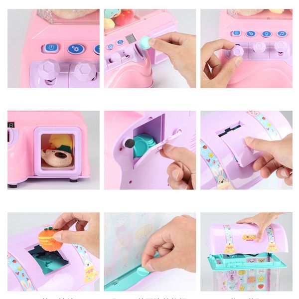

children's mini-catch doll machine home small grasping music hanging candy clip dolls twisted egg net red toy random color