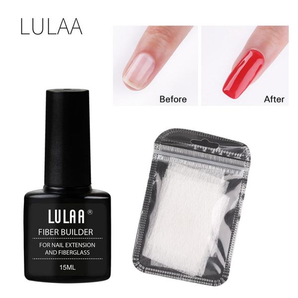 

extension fiber set / 10pc nail extension gel for nail polish care fiberglass gel varnish building art tools, Red;pink