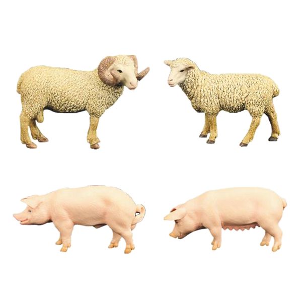 

4 pieces realistic animals action figure model for kids pretend toys