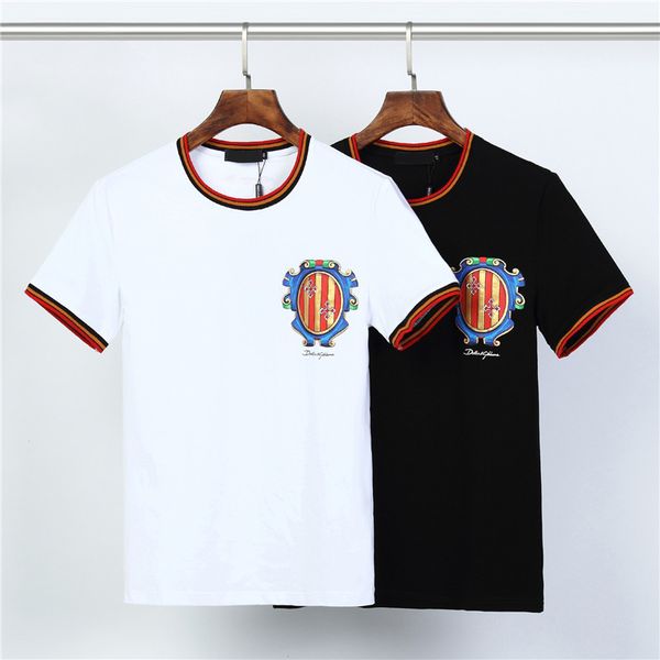 

2020ss men's t-shirt fashion luxury man clothing round neck women's t-shirt short sleeve print t-shirt slim cj2, Black;brown