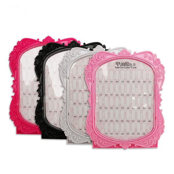 

double-sided 48 tips nail gel polish color card nail display full color rack card boards practice 3 colors show case books, Red;pink