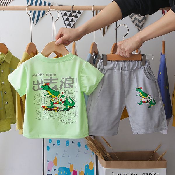 

80-130cm cotton kids boys clothes children clothing sets summer baby boy clothes cute whale children's sets t-shirt denim pants, White