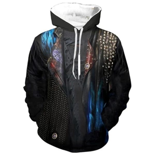 

descendant mens designer hoodies 3d printed street style long sleeved hooded pullover hoodies mens fashion hoodies, Black