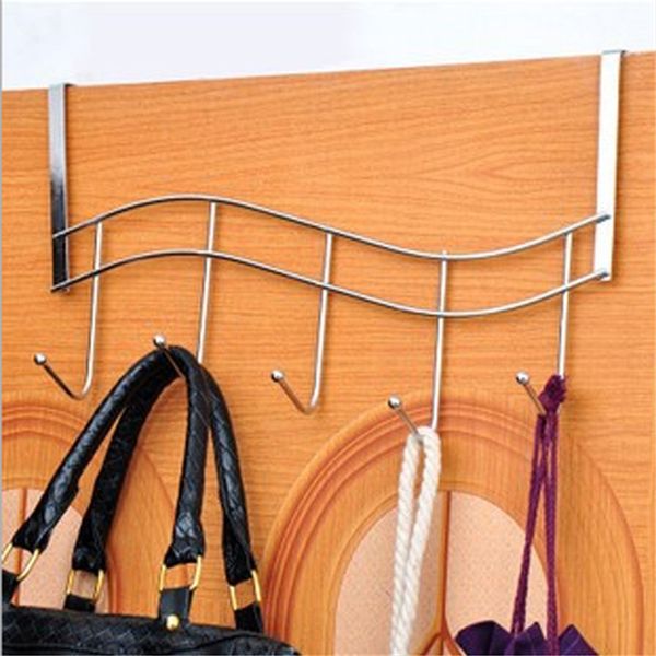 

lovely pet selling 1pc over door hook chrome hanger organizer with five clothes hooks 916