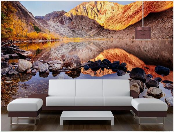 

3d wallpaper custom p huge mountain forest lake scenery tv background home decor living room 3d wall murals wallpaper for walls 3 d