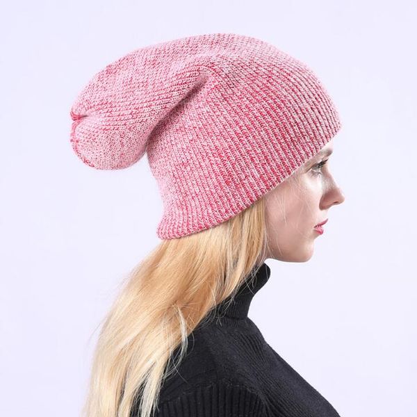 

autumn and winter women's warm knitting hat angora rabbit hair double layer thickened knitting wool ear protection hat, Blue;gray