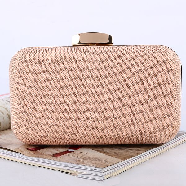 

wholesale factory direct brand new handmade roomy evening bag rose gold clutch with satin for wedding/banquet/party/porm