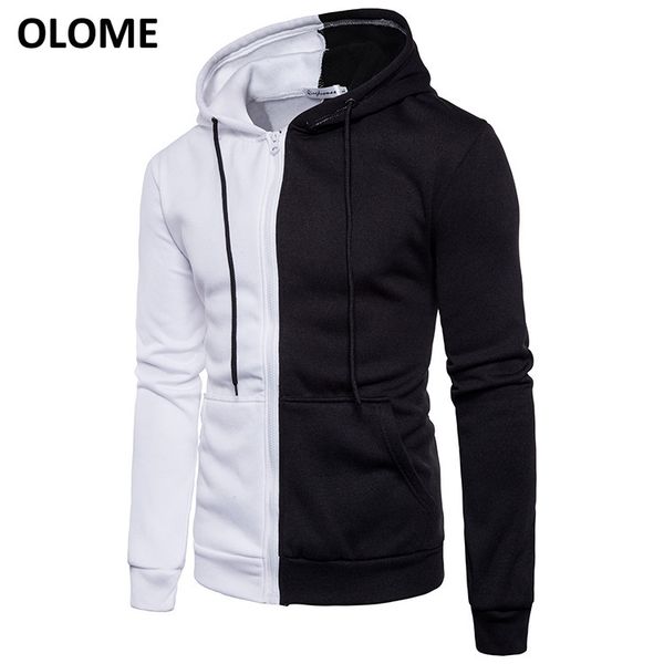 

2019 spring and autumn men's assembly color sports cap men's fashion turtleneck long sleeve jacket student cardigan, Black