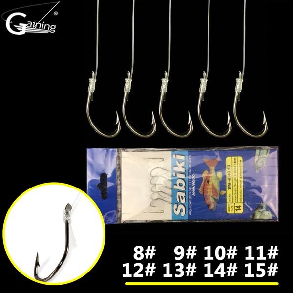 

16pack / lot sabiki рыболовные снасти 8#-15# рыболовный крючок с леской из высокоуглеродистой стали колючие крючки pesca снасти аксессуары