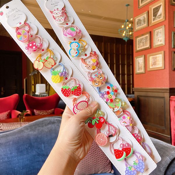 

bands 20pcs новый милый мультфильм лимонный виноградный принцессы головной убор дети упругие волосы дети канаты девочки аксессуары детские h, Slivery;white