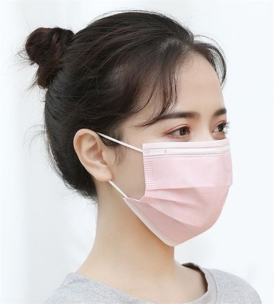 

fedex wholesale masks adultren black mask thick 3 layer nonwovens black/white/pink mascarillas masques civil cl