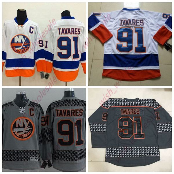 

man's york islanders jerseys 91 john tavares jersey stitched hockey jersey white grey, Black;red