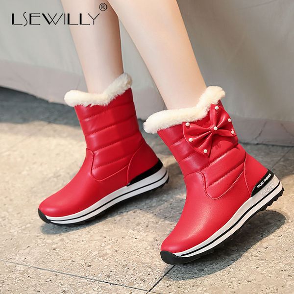 

lsewilly women's snow boots thick fur warm snow boots plus size women's ladies fashion casual shoes winter botas, Black