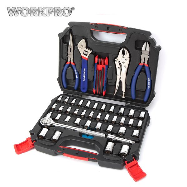 

workpro 52pc repair tool kits for car home tool sets 3/8" ratchet wrench socket set