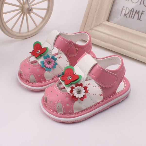 

summer newborn baby girls 3d floral sandals baby girls shoes non-slip toddlers newborn infant sandals 6-18m, Black;red