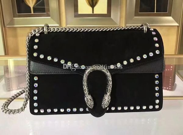 

5a 400249 small dionysuss crystal canvas shoulder bag,tiger head closure,suede lining,sliding chain strap,with dust bag+boxreceipt