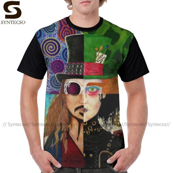 

jack sparrow t shirt johnny depp character collage classic t-shirt short sleeve funny tee shirt graphic tshirt, White;black
