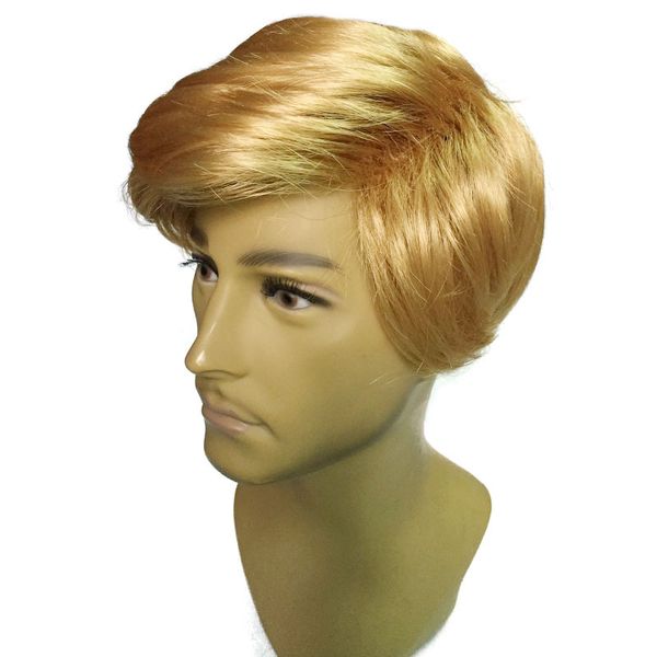 

spot trump wig gold donald president wig men short straight hair trump wig, Black