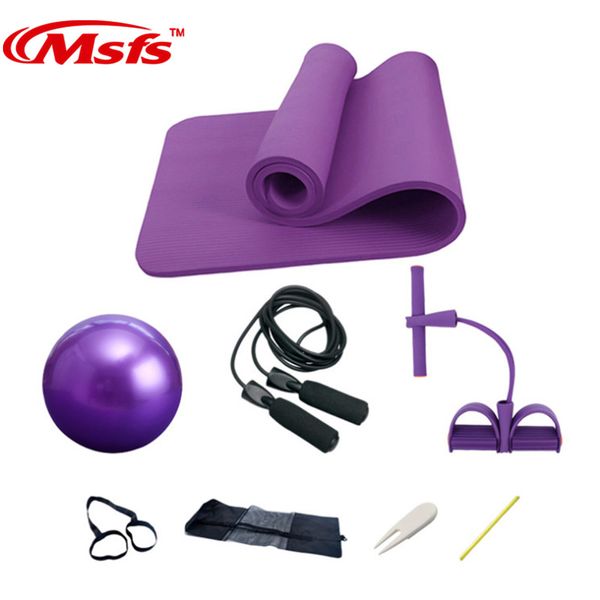

yoga mat set 10mm fitness gym yoga ball ballon fitball rope skipping pilates ball exercise mat set