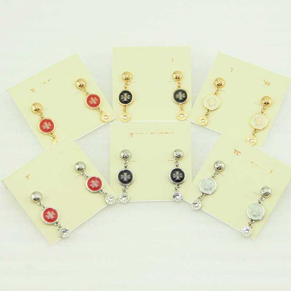 

2020 new york stylist drop earrings women oil drip earrings fashion double t earring candy glaze color earring with earring cartons cards