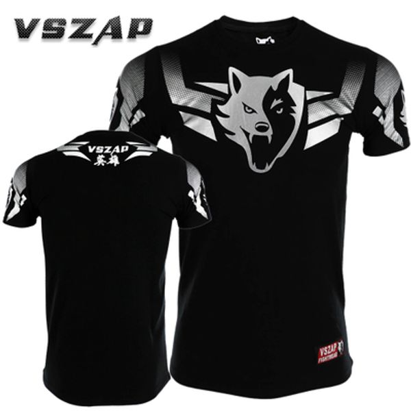 

vszap t-shirt men sports aerobics running boxing clothing boxing gym t shirt muay thai suits tee shirt, Black;blue