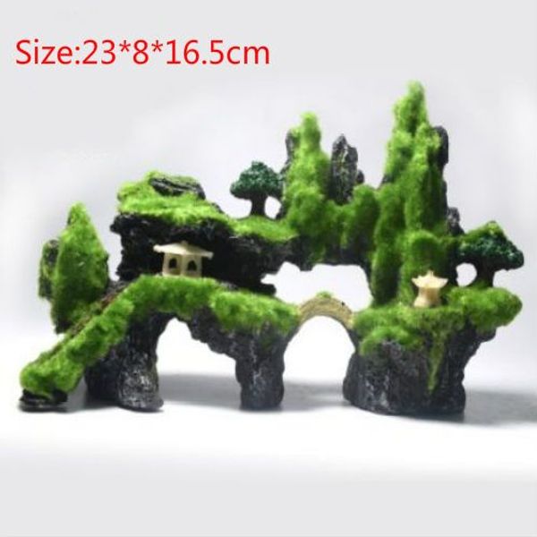 

aquarium decoration resin crafts ornaments aquarium landscaping resin rockery artificial flocking moss rockery reptile habitat decoration