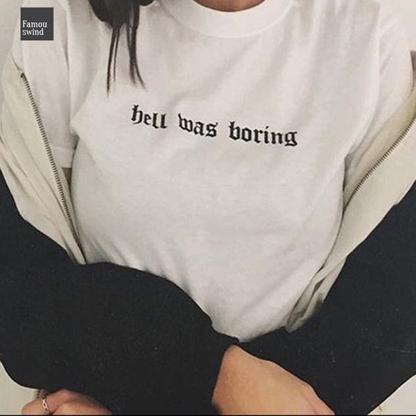 

футболка ад была женщина tumblr grunge гот стиль стиляга лето симпатичной женщины моды смешной слоган сатана kawaii улица рубашка, White
