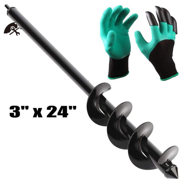 

auger drill bit garden plant flower bulb auger 3" x 24