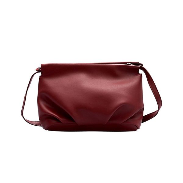 

women's fashion pu leather zipper bag casual single shoulder pleated style bag crossbody chain ladies shoulder clutch /e