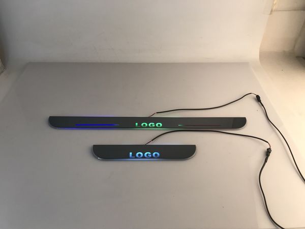 

wooacrylic led moving door scuff dynamic welcome light sill with colors changing flat plate strips for iveco euroturbo 335t