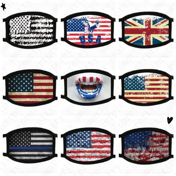 

women man cotton face breathable mask usa flag eagle trump print masks washable summer outdoor cycling masks face towel accessories d52009, Blue