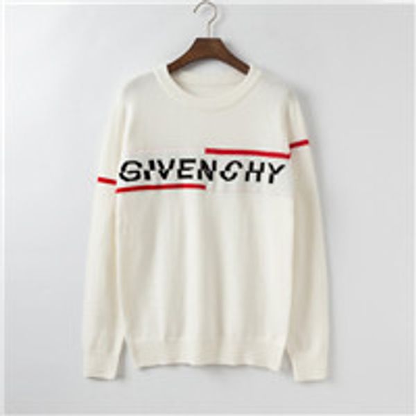 

19 new type knitted sweater cotton double-sided jacquard knitted fabric with perfect quality details for men and women 10 dhl sweater, White;black