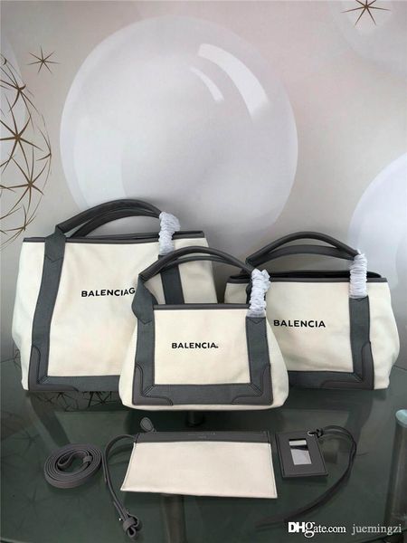 

luxury bb navy cabas xs cotton canvas leather ivory 390346 hand tote hand tote