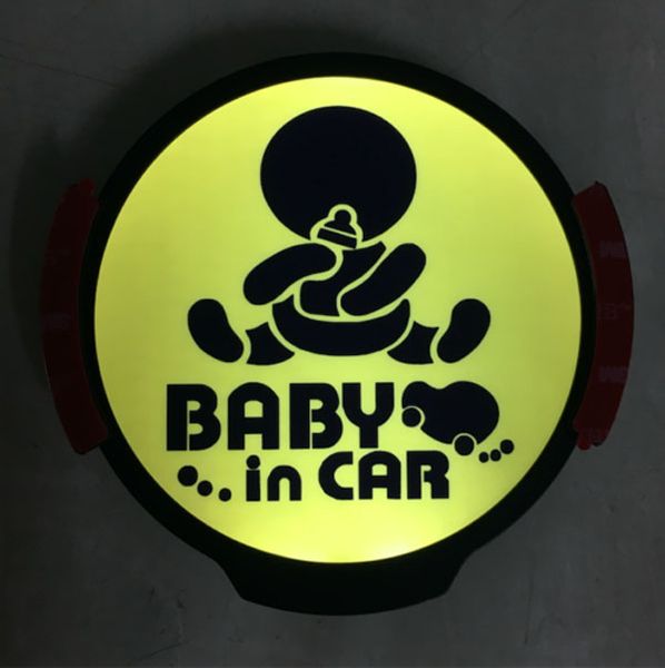 

baby in car logo glowing led light stickers car wireless gift card for driver