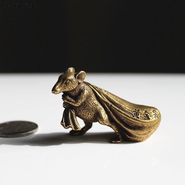 

copper big lucky money rat keychain pendant vintage brass metal animal mouse key chains bag charm key holder handmade artwork, Silver
