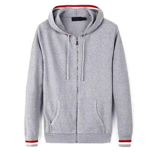 

designer mens sweaters autumn winter fashion hooded cardigan thick sweater coat brand casual slim sweatshirts cotton blend -2xl wholesale, White;black