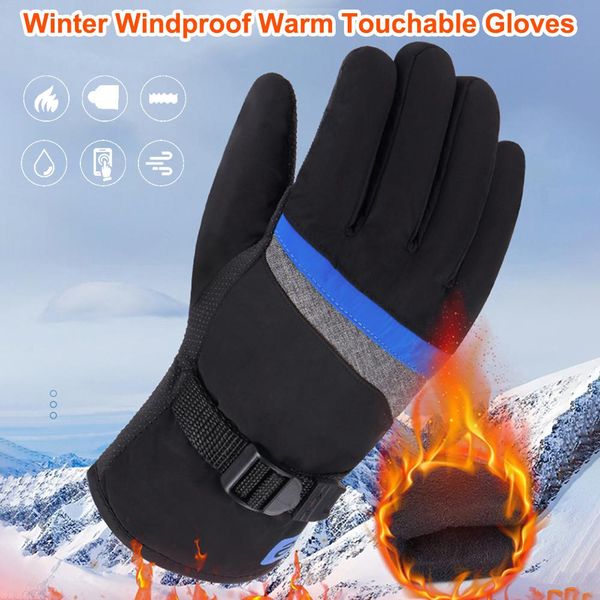 

1 pair men women ski gloves winter windproof warm skiing gloves outdoor sports touch screen waterproof anti-slip
