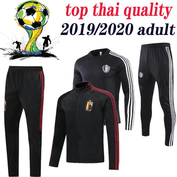 

2019 2020 belgium soccer tracksuit 19 20 belgium survetement football tracksuit de bruyne lukaku hazard training suit jacket, Black