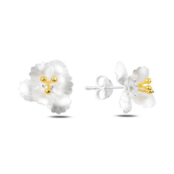 

armagano flower earrings, Silver