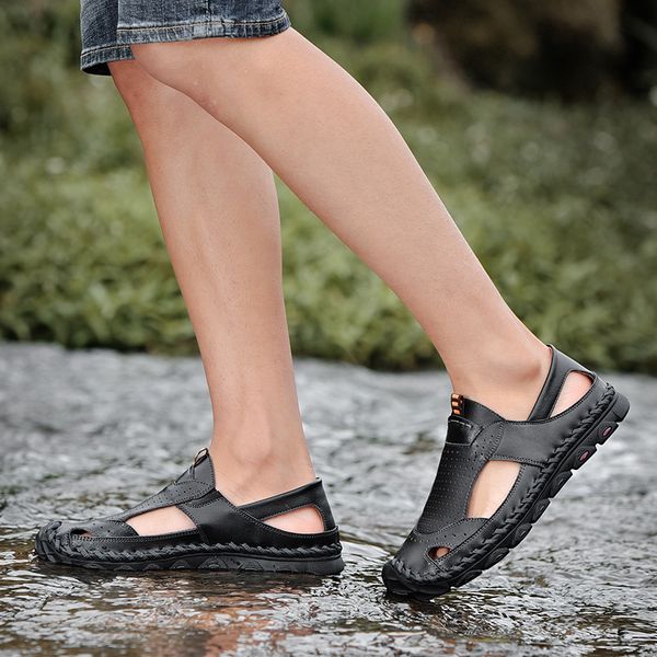 

летние сандалии hombre резиновые мужские платформы плоские praia треккинговые подошвы легкие сандалии обувь обувь мужчины для флип обуви на, Black