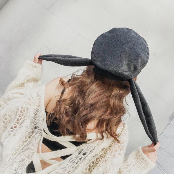 

sweet lolita hat vintage ear hat true real woolen warm winter beret manual wool beret women, Blue;gray
