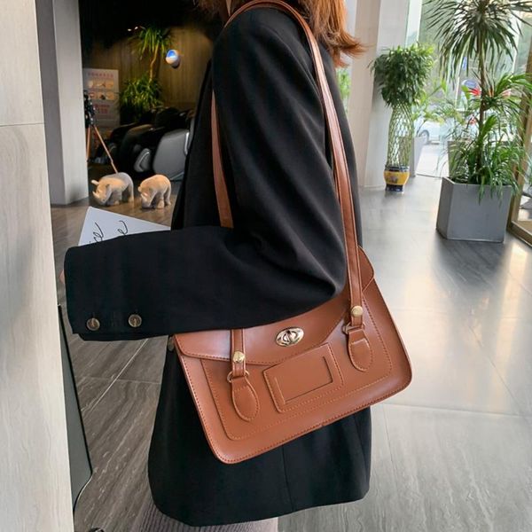 

2019 новая мода кожаная сумка ретро вскользь дикого простые плеча сумка женщины кожаные сумки # 30