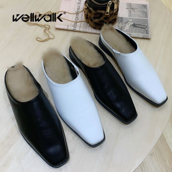 

fur home shoes women flats slippers slip on plush loafers female winter furry slides woman house fuzzy mules shoe green 2020, Black